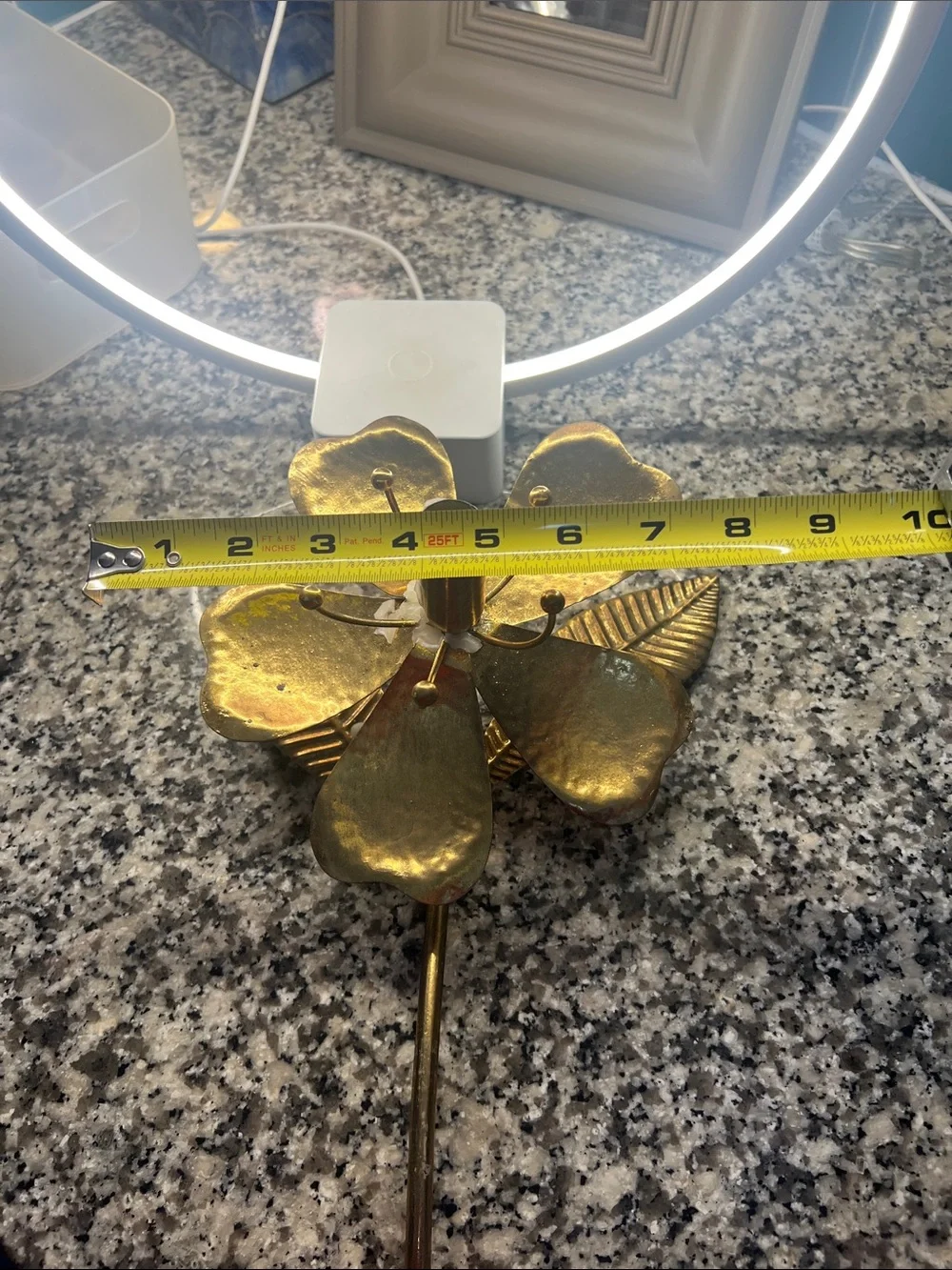 Vintage Mid-Century Hollywood Regency style brass lotus/lily flower
